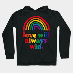 Love Will Always Win Pride Rainbow Kid Child Lgbt Quote Hoodie